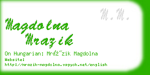 magdolna mrazik business card